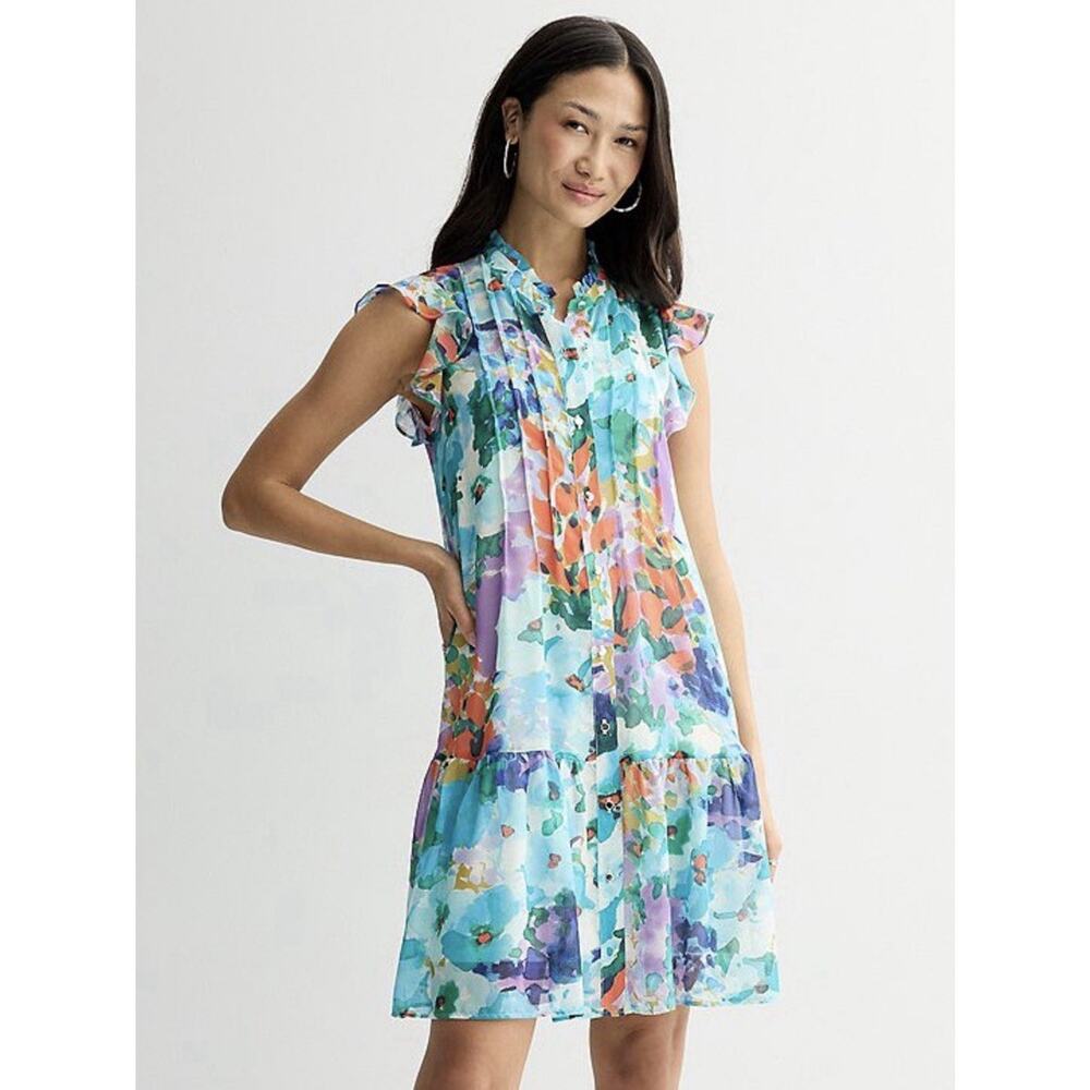 Donna Ricco mini dress floral dress womens 8 victorian summer spring wedding NWT - Picture 1 of 14